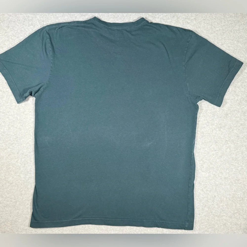 Guess Teal Distressed Short Sleeve Graphic T Shirt US Large - Picture 3 of 3